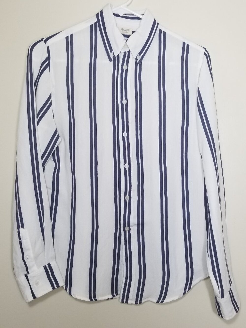 J. Galt Brandy Melville Blue & White Striped Button Down Top Size: One Size